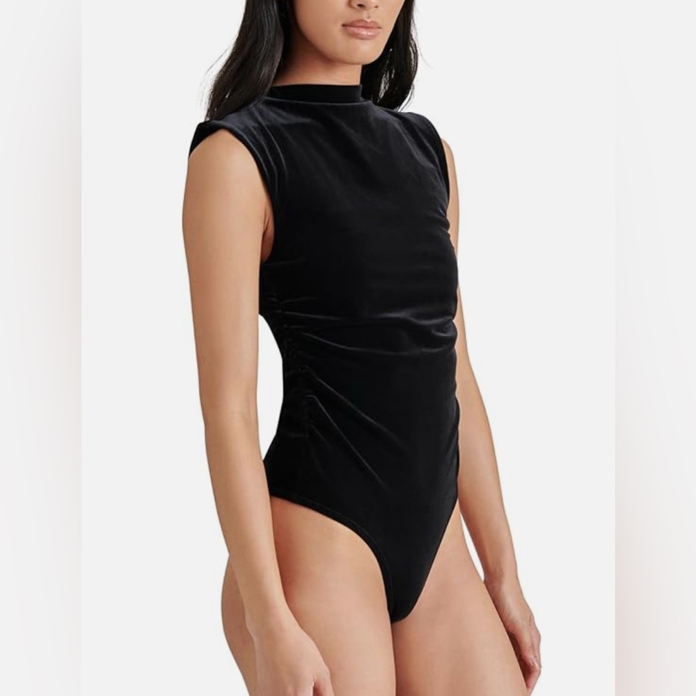 Steve Madden Black Velvet Bodysuit